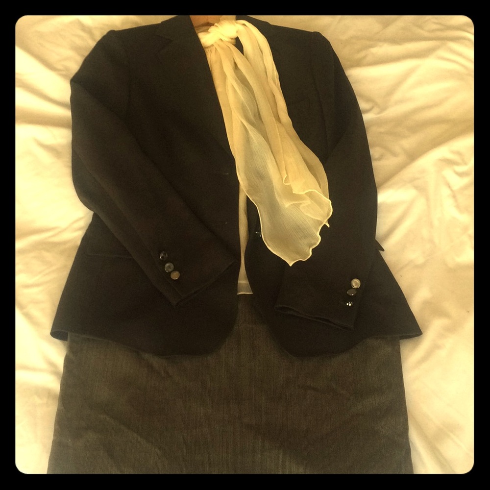 Anne Klein Pencil Skirt Suit with silk shirt